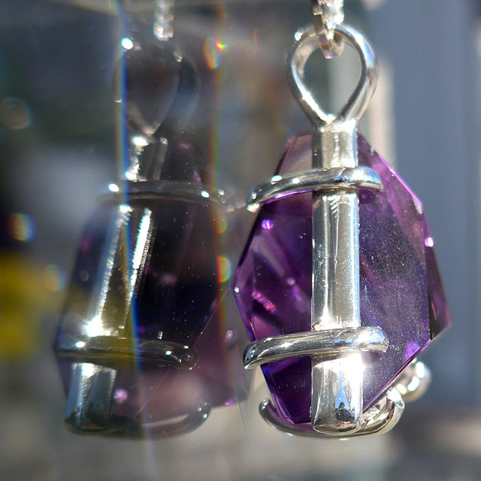 Non Tarnishing Small Amethyst Star of David Pendant by Kings Amao