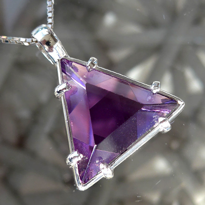 Non Tarnishing Small Amethyst Star of David Pendant by Kings Amao
