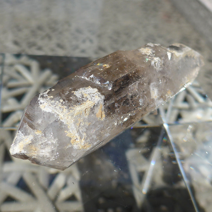 Fat Tibetan Quartz Rainbow DT Scepter with Bridge Crystal