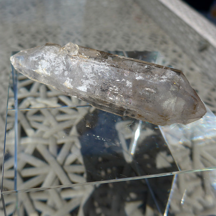 Fat Tibetan Quartz Rainbow DT Scepter with Bridge Crystal