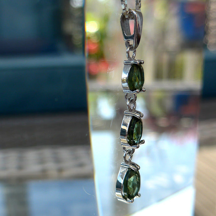 Moldavite Triplet Teardrop Gemstone Pendant