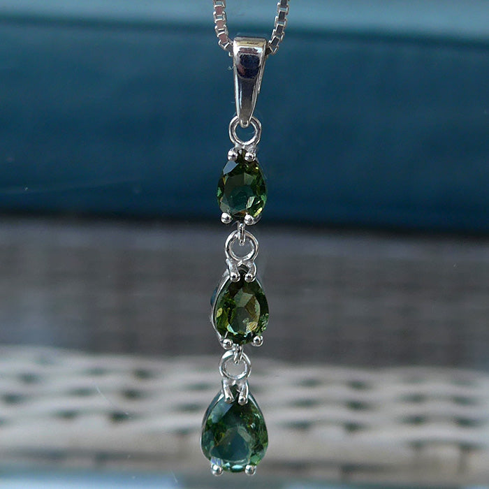 Moldavite Triplet Teardrop Gemstone Pendant