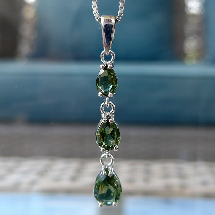 Moldavite Triplet Teardrop Gemstone Pendant