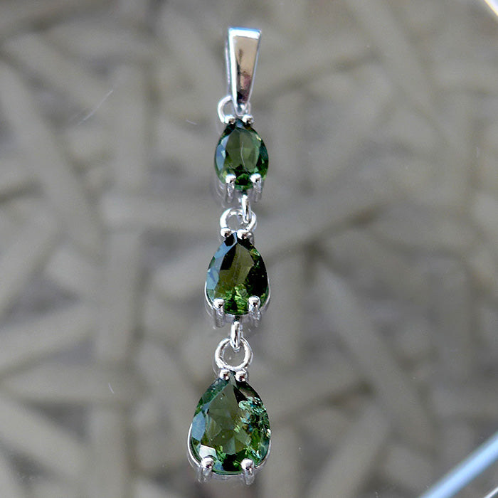 Moldavite Triplet Teardrop Gemstone Pendant