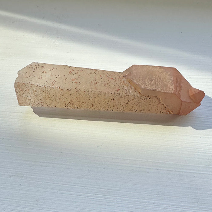 Amblygonite Madagascar Scepter with Bridge Crystal