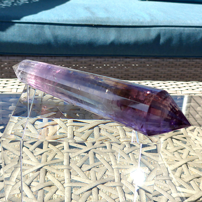 Long Slender 24 Facet Bolivian Ametrine Vogel Wand by David Zhuang