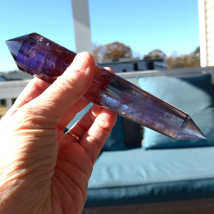 Long Slender 24 Facet Bolivian Ametrine Vogel Wand by David Zhuang