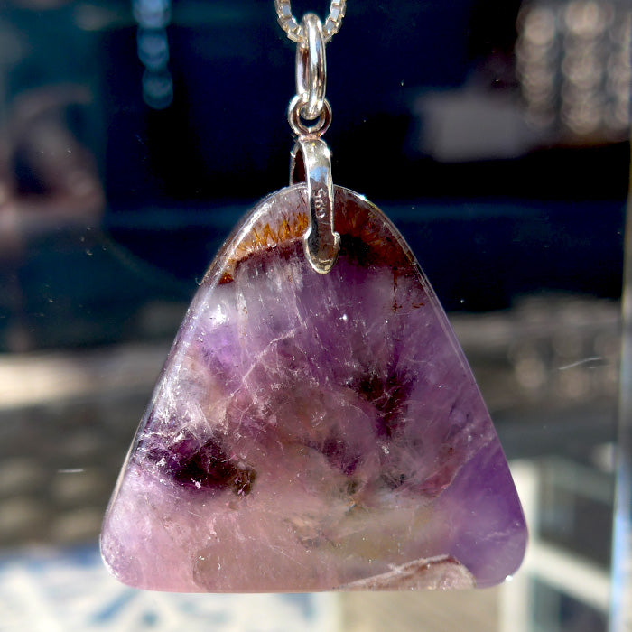 Purple Splash Rutilated Auralite Pendant