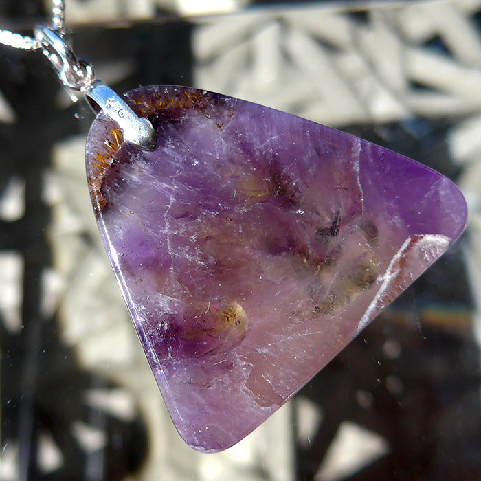 Purple Splash Rutilated Auralite Pendant