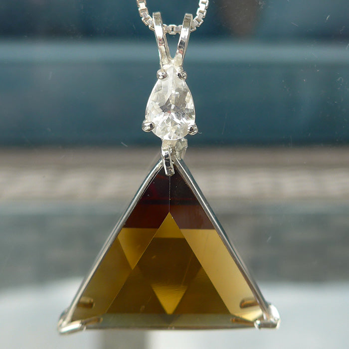 Citrine Star of David Pendant with Phenacite Crown