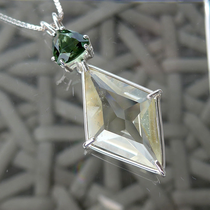 Citrine Ascension Star Pendant with Moldavite Crown