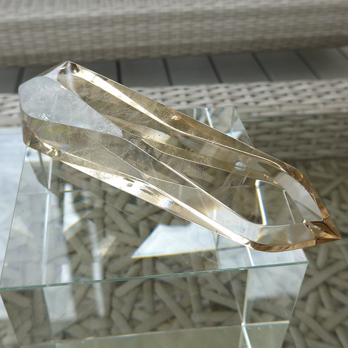 Long Zambian Citrine Infinite Energy Wand with Mirrors and Fairy Dust by Kings Amao