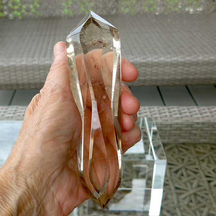 Long Zambian Citrine Infinite Energy Wand with Mirrors and Fairy Dust by Kings Amao