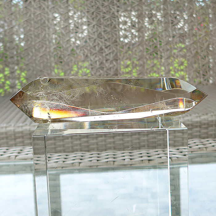 Long Zambian Citrine Infinite Energy Wand with Mirrors and Fairy Dust by Kings Amao