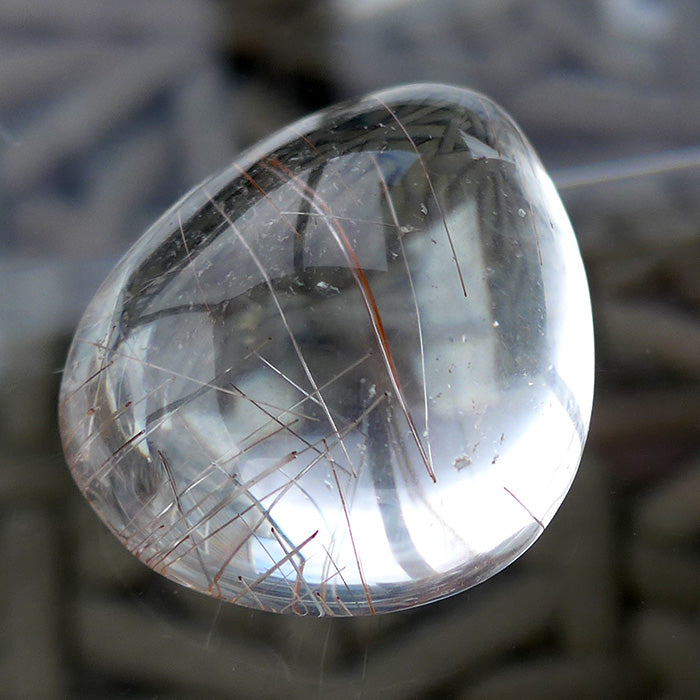 Silver and Bronze Rutile Teardrop Medicine Stone