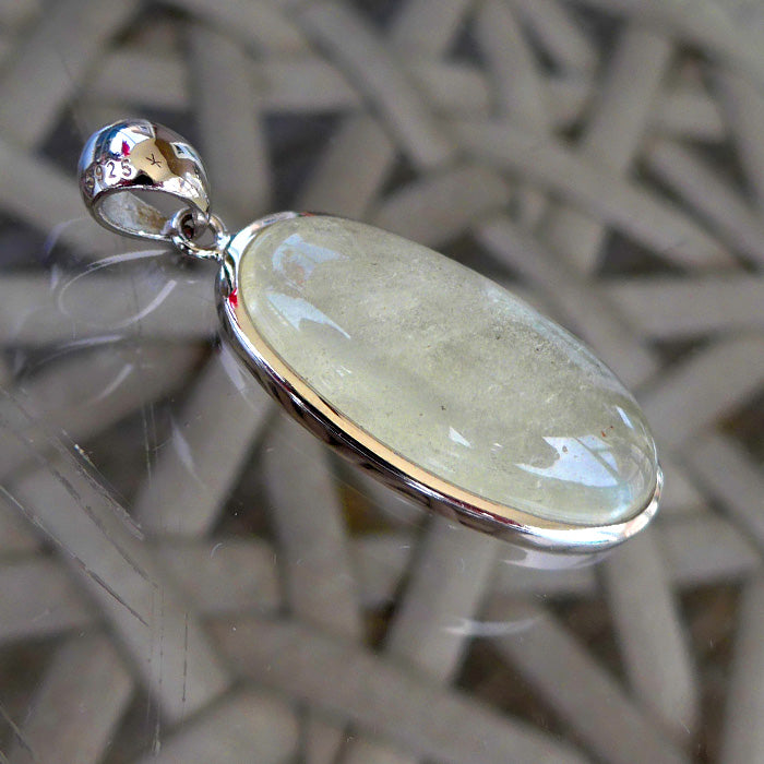 Elongated Oval Libyan Desert Glass Cabochon Pendant