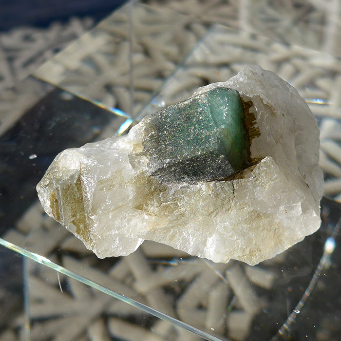 Emerald in Rosy Quartz Meditation Stone