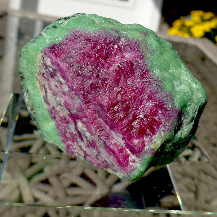 Giant Double Hexagonal Ruby in Zoisite Altarpiece