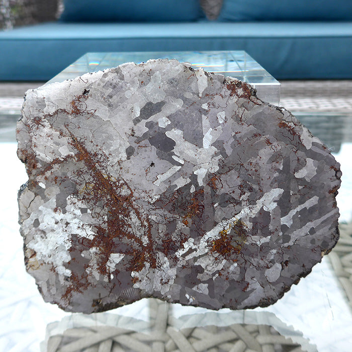 Giant Gibeon Meteorite Slice with Widmanstatten Patterns
