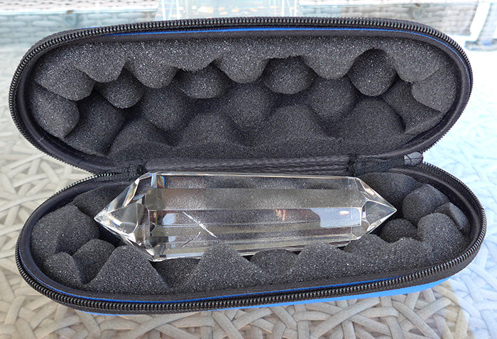 Large Brilliant 12 Sided Optical Quartz Vogel Wand by Lawrence Stoller