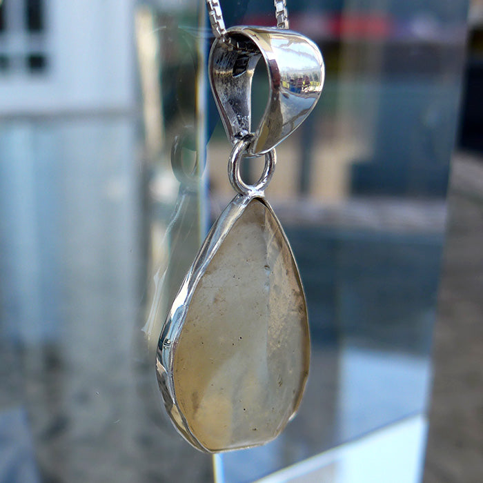 Freeform Teardrop Libyan Desert Glass Pendant