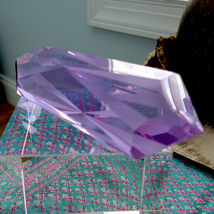 2X PRICE DROP: Gorgeous Trichoic Lavender Quartz Unconditional Love Energy Wand by Kings Amao