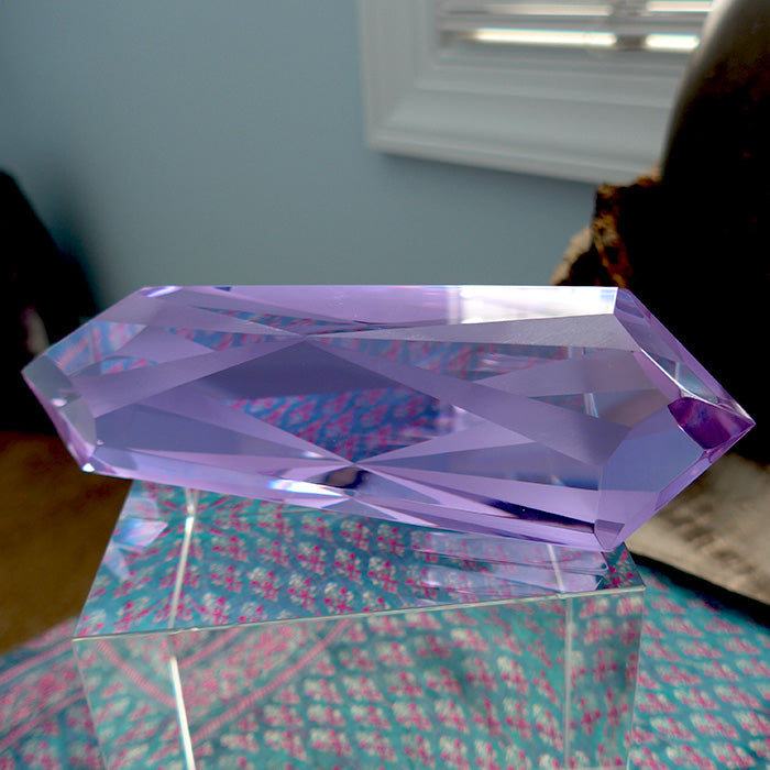 2X PRICE DROP: Gorgeous Trichoic Lavender Quartz Unconditional Love Energy Wand by Kings Amao