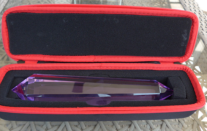 Super Size 6/12 Sided Trichroic Lavender Quartz Vogel Wand by Kings Amao