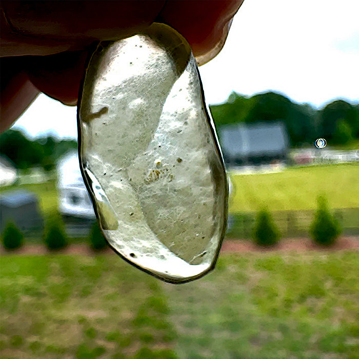 Curvaceous Translucent Libyan Desert Glass Pendant