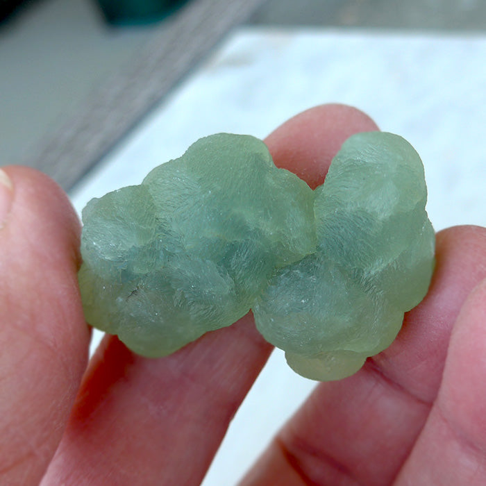 Lovely Prehnite Globular Cluster With Epidote Markings 