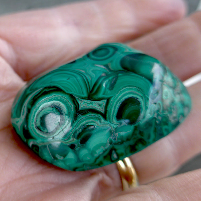Polished Malachite Medicine Bag Stone
