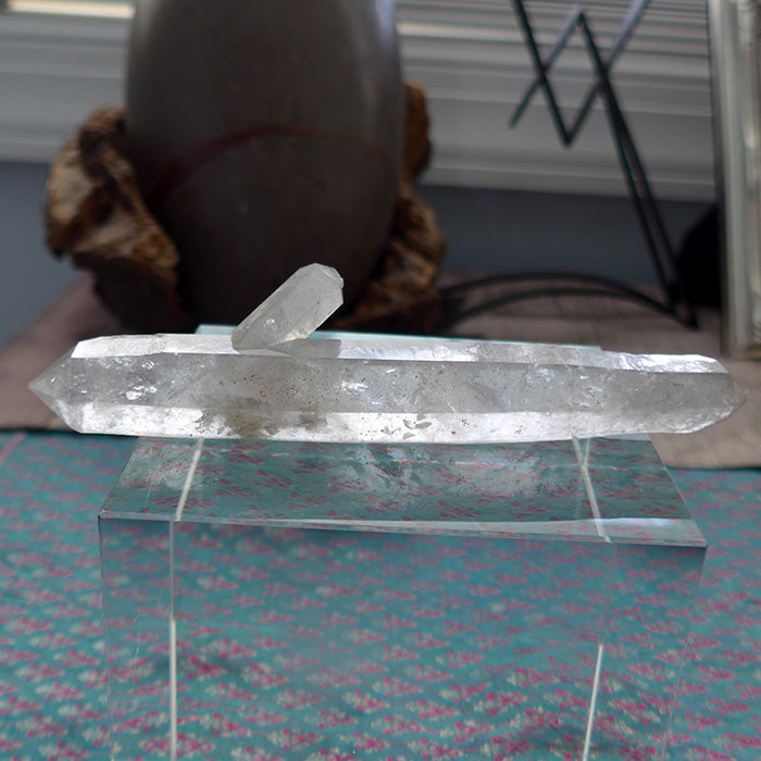 Fat Tibetan Quartz DT Wand with Huge Bridge Crystal