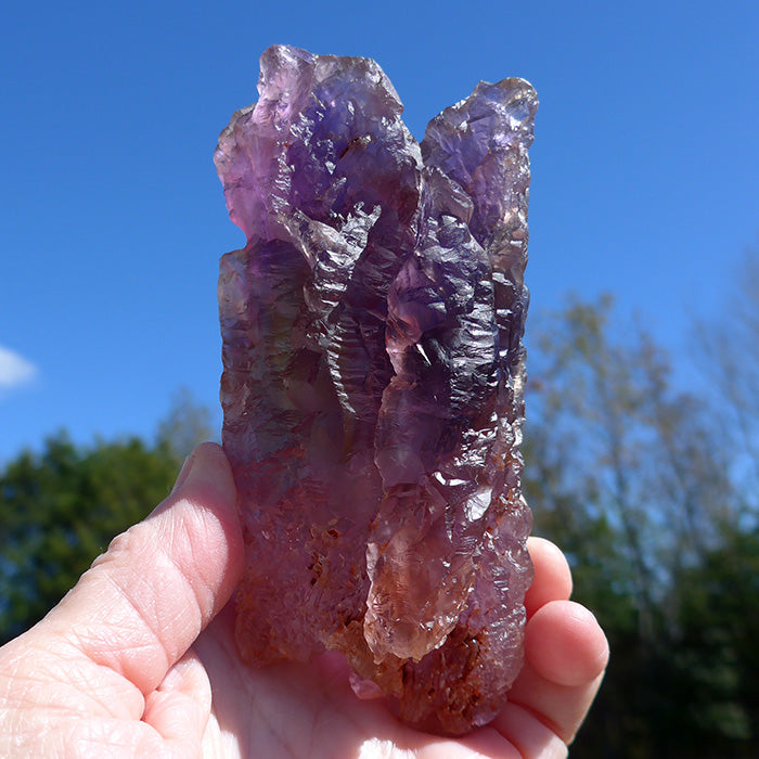 Large Multi Terminated Twin Rainbow Ametrine Wand
