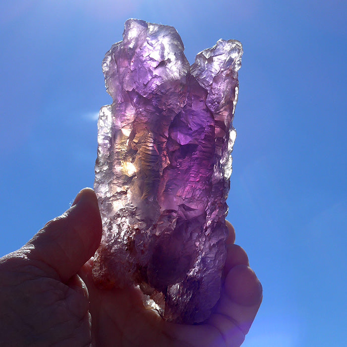 Large Multi Terminated Twin Rainbow Ametrine Wand
