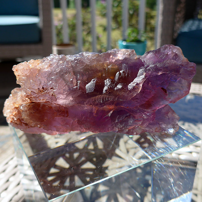 Large Multi Terminated Twin Rainbow Ametrine Wand
