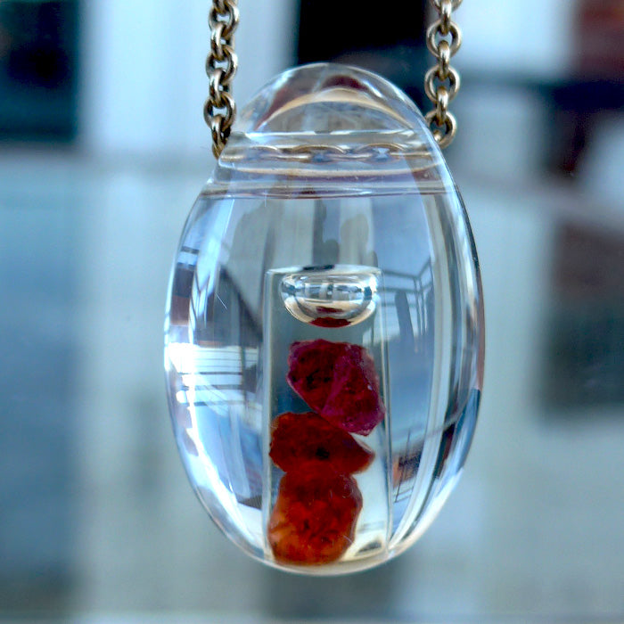 Multi Hued Navajo Garnet Waterdrop Pendant by Brian Cook