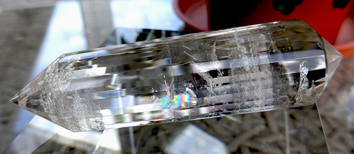 24 Facet Phantom Rainbow Himalayan Quartz Vogel Wand by David Zhuang