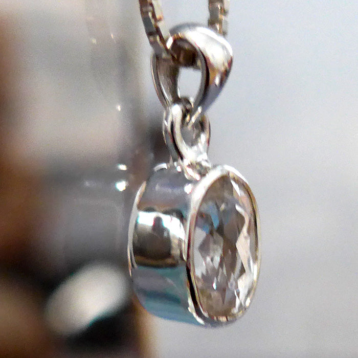 Petite Phenacite Oval Gemstone Pendant