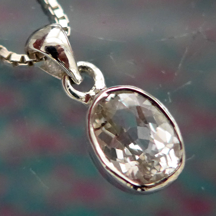 Petite Phenacite Oval Gemstone Pendant