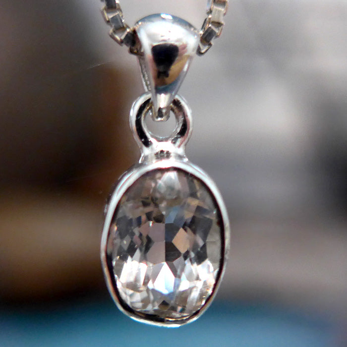 Petite Phenacite Oval Gemstone Pendant