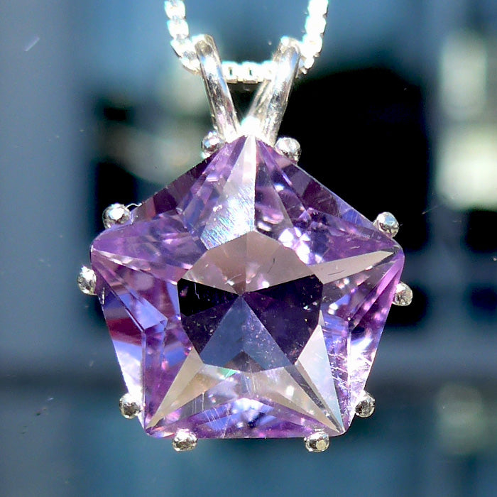 Amethyst Rose de France Star of Venus Pendant