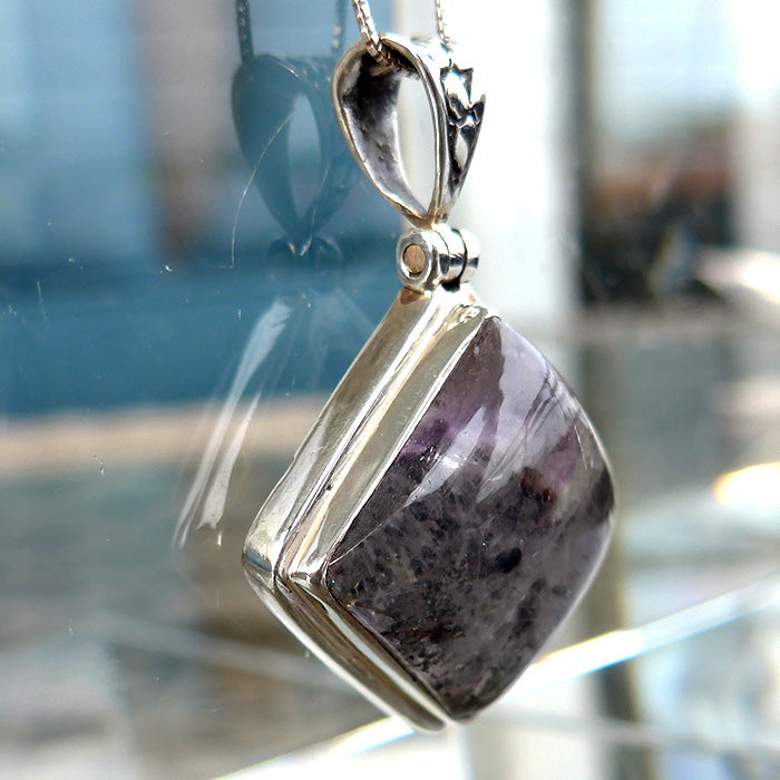 Pale Violet Splash Espiritu Santo Rutilated Amethyst Pendant