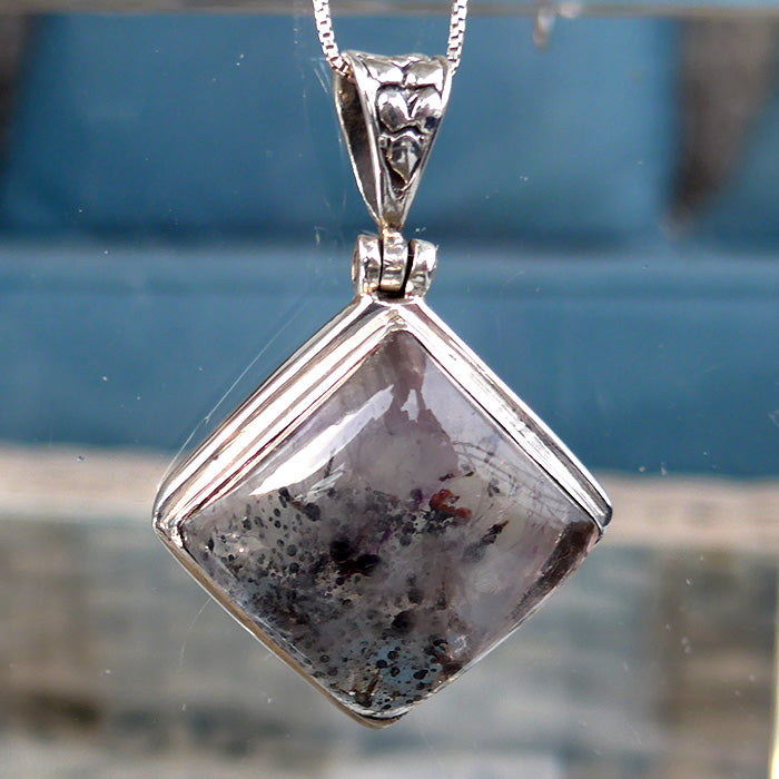 Pale Violet Splash Espiritu Santo Rutilated Amethyst Pendant