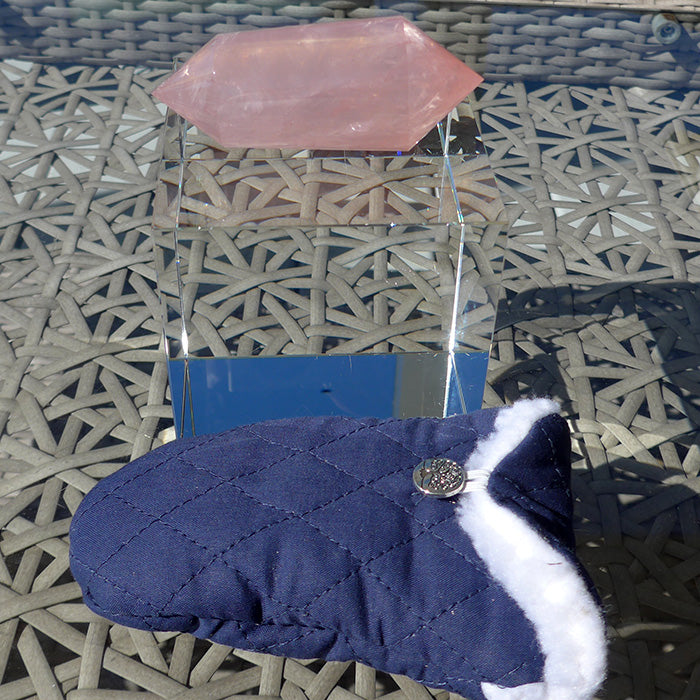 2X DISCOUNT: Compact 48 Sided Rose Quartz Vogel Wand by David Zhuang