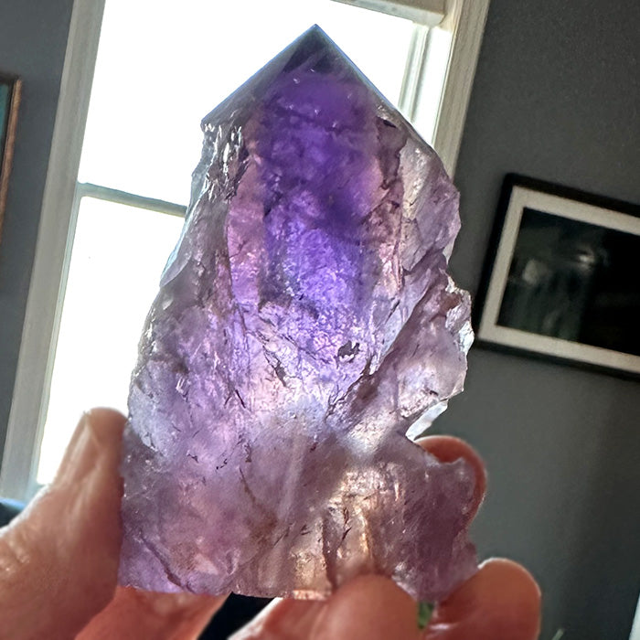 Semi Polished Slim Rainbow Ametrine Generator by Lawrence Stoller