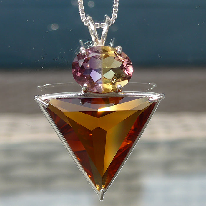 Siberian Gold Quartz Angelic Star with Large Oval Ametrine