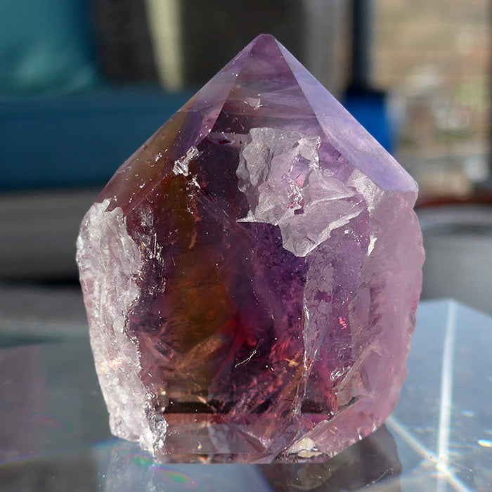 Small Ametrine Semi Polished Standing Point by Lawrence Stoller