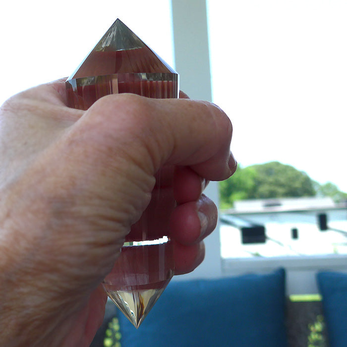 Pale Himalayan Citrine 48 Facet Vogel Wand by David Zhuang