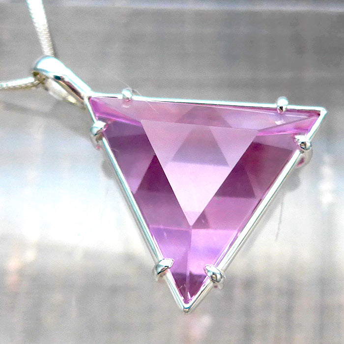 Super Size Non Tarnishing Trichroic Lavender Quartz Star of David Pendant by Kings Amao