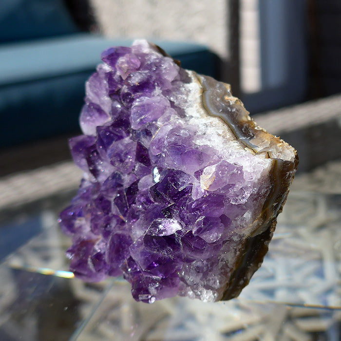 Compact Deep Purple Uruguayan Amethyst Cluster